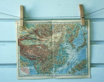 1951 Vintage Map of China