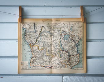 1893 Vintage Central Africa Map