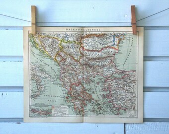1894 Vintage Map of the Balkans