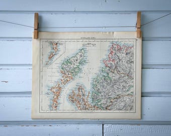 1904 Vintage Northwest Scotland Map