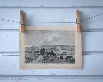 1892 Vintage Island of Møn Lithograph Illustration