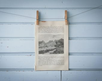 1897 Vintage Juan Fernández Lithograph Illustration