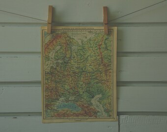 1951 Vintage Map of Russia