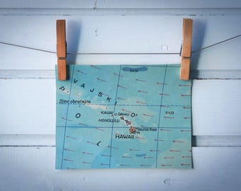 1981 Vintage Map of Hawaii