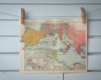 1908 Vintage Map of West Mediterranean in Classical Antiquity