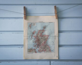 1932 Vintage Map of Scotland