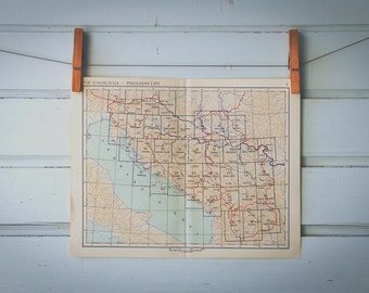1961 Vintage Yugoslavia Map