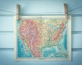 1959 Vintage USA Map