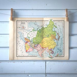 Mappa d'epoca dell'Asia del 1946