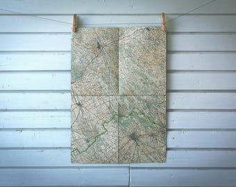 1930s Vintage South Hungary & North Vojvodina Map