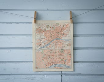 1907 Vintage Frankfurt Map