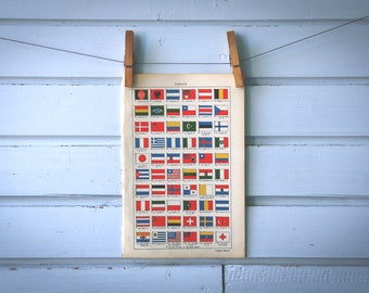 1936 Vintage Flags Illustration
