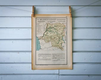 1941 Vintage Congo (DR) Map