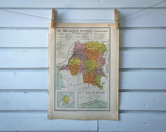 1941 Vintage Congo (DR) Map