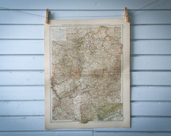 1901 Vintage Central Germany Map