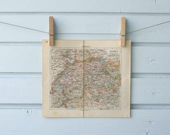 1932 Vintage Switzerland Map