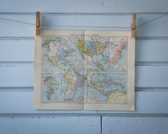 1907 Vintage Foundation of the Americas Map