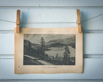 1890 Vintage St. Moritz Lithograph Illustration