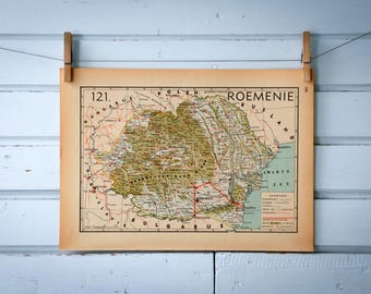 1941 Vintage Romania Map