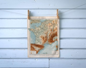 1907 Vintage Map of France