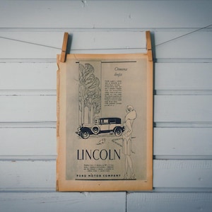 1930 Vintage Lincoln Advertisement Illustration