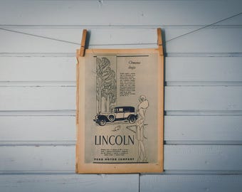 1930 Vintage Lincoln Advertisement Illustration
