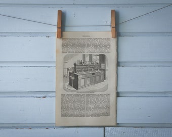 1907 Vintage Chemistry Laboratory Illustration