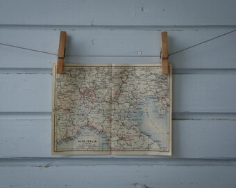 1931 Vintage Northern Italy Map