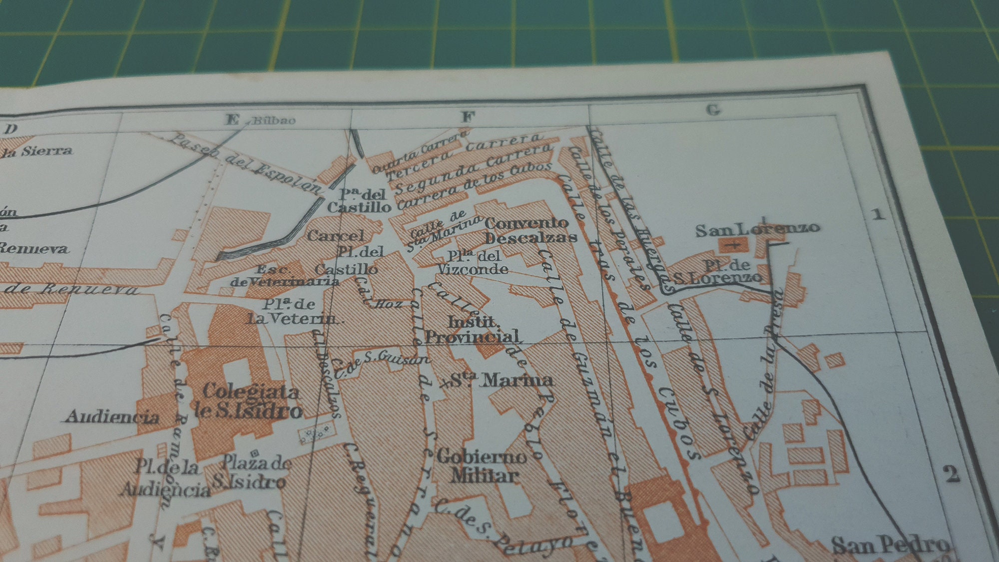 1929 Vintage Map of León
