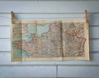1936 Vintage North France Map