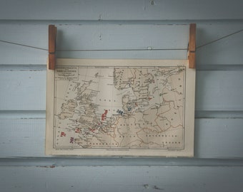1907 Vintage North & Baltic Sea Maritime Forces Map