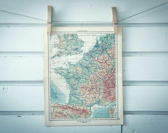 1959 Vintage Map of France