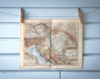 1897 Vintage Austria-Hungary Map