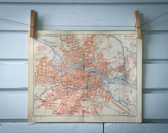 1907 Vintage Wrocław Map