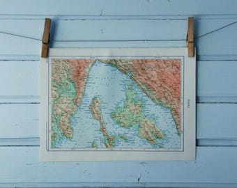1971 Vintage Kvarner Gulf Map