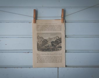 1897 Vintage Greenland Landscape Lithograph Illustration