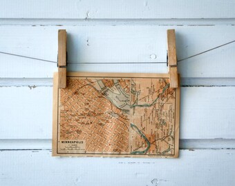 1905 Vintage Map of Minneapolis