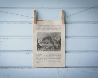1897 Vintage Devil's Castle Lithograph Illustration