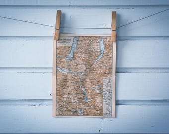 1876 Vintage Salzkammergut Map