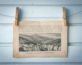 1890 Vintage the Jura Mountains Lithograph Illustration