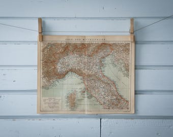 1887 Vintage North Italy Map