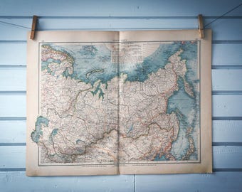 1901 Vintage Siberia Map