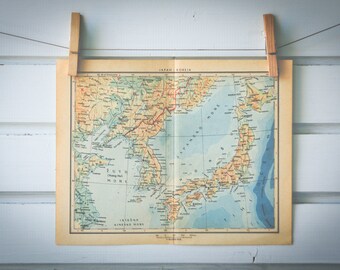 1956 Vintage Map of Japan