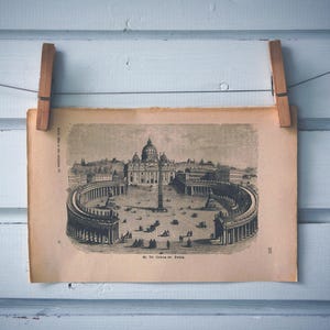 Ｔｈｅ Ｖａｔｉｃａｎ （高品質カラー印刷） 1894 Vintage Vatican Lithograph Illustration - Etsy