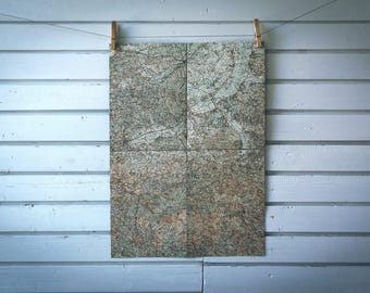 1930s Vintage Central Serbia Map