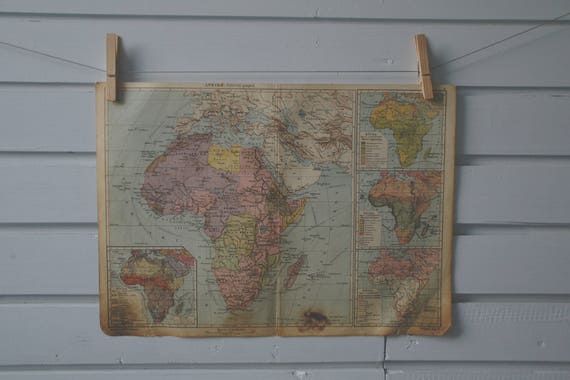 1930s Vintage Map of Africa