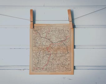 1943 Vintage Central Poland Map