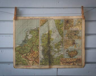 1920s Vintage Map of the Netherlands, Belgium & Denmark