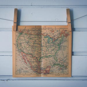 1943 Vintage USA Karte