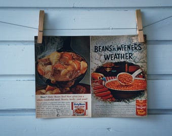 1963 Vintage Stew & Beans Advertisements Illustration
